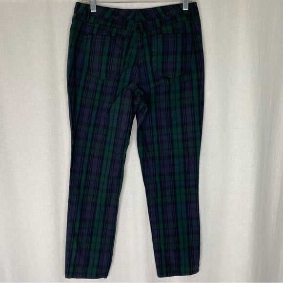 Charter Club Pants Women’s 6 Blue Green Plaid Bristol Skinny Ankle Stretch - Picture 5 of 8